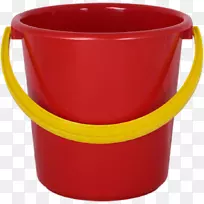 桶夹艺术-塑料红桶png图像