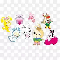 兔子卡通-可爱的兔子免费扣子材料