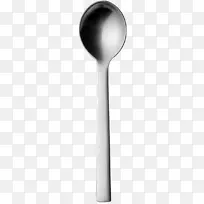 勺子黑白产品设计-汤匙PNG形象