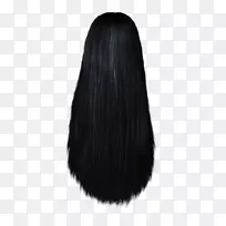 黑发假发棕色发刷长发-女性发PNG形象