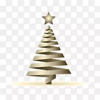 圣诞树图标-丝带三角形树
