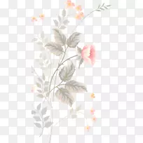 花卉设计水彩画图案粉红手绘花