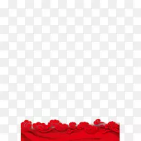红色纺织品花瓣图案-新年边界