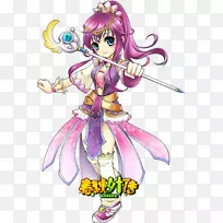 动画插图-女孩粉色魔杖