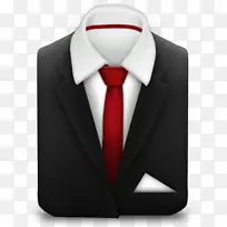 西服领带图标黑色领带透明