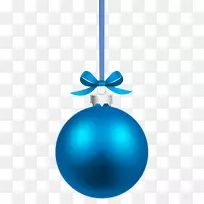蓝色圣诞剪贴画-蓝色圣诞球创意