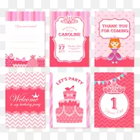 粉红公主生日卡