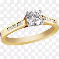 戒指大小的珠宝订婚戒指-金环PNG