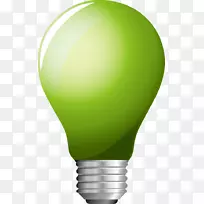 绿色灯泡创意设计图标志