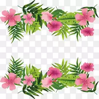 浪漫粉色花卉装饰框架