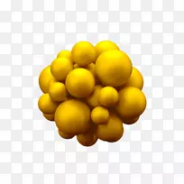 黄色背景材料三维分子球