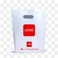 简单二维代码白色塑料袋包装