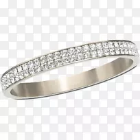 耳环珠宝银-镶有钻石的银戒指