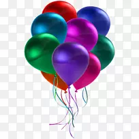 气球派对生日-一堆彩色气球透明剪贴画