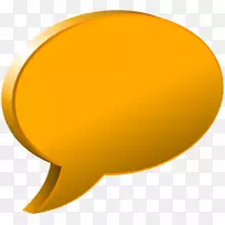 黄色圆圈字体-语音气泡橙色透明PNG图像