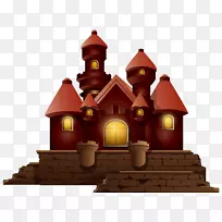 西澳云丹德拉城堡剪贴画-红色小城堡PNG剪贴画