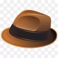 帽子圣诞老人剪贴画-棕色帽子透明PNG剪贴画图片