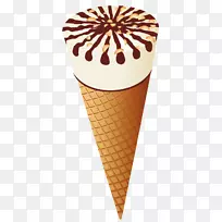 冰淇淋锥巧克力冰淇淋夹艺术-透明冰淇淋锥PNG剪贴画