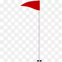 红角图案-高尔夫球洞及旗杆PNG剪贴画