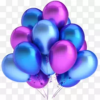 气球剪贴画.透明的蓝色和粉红色气球