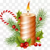蜡烛圣诞剪贴画-圣诞蜡烛PNG图片