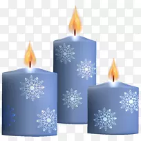 烛光剪贴画-冬季蜡烛透明PNG剪贴画