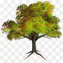 树木像素剪贴画-秋季PNG树剪贴画