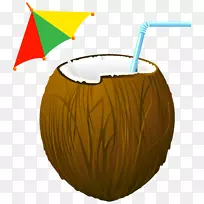 鸡尾酒πa colada margarita椰子水侧面-椰子鸡尾酒透明PNG剪辑艺术图像