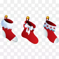 圣诞袜夹艺术-透明的三只圣诞长袜