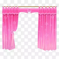 百叶窗窗帘门夹艺术-粉红窗帘透明PNG悬崖峭壁