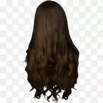 黑发长发发型-女性发PNG形象