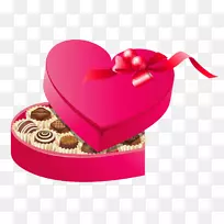 情人节巧克力盒艺术心夹艺术-情人节巧克力PNG剪贴画