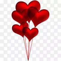 心存摄影图片插画艺术-红色心脏气球透明PNG剪贴画图像