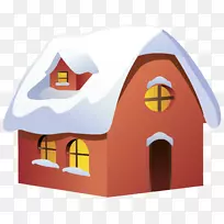 冬季房屋剪贴画-冬季房屋透明PNG剪贴画图像