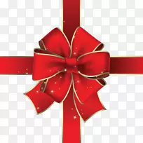 缎带礼品包装纸缎子-礼品红丝带PNG图像