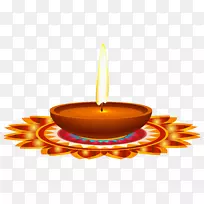 Diwali Diya蜡烛剪贴画-排灯节蜡烛PNG剪贴画图像