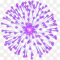 烟花爆竹艺术-紫色烟花透明PNG图像
