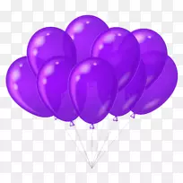 气球剪贴画.透明紫色气球