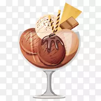巧克力冰淇淋圣代冰淇淋圆锥体透明巧克力冰淇淋圣代图片