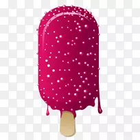 冰淇淋圆锥形圣代草莓冰淇淋-冰淇淋棒PNG图片
