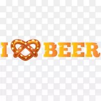 商标字体-我喜欢啤酒装饰，PNG剪贴画形象