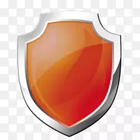 盾牌剪贴画-橙色盾牌PNG图像，免费图片下载
