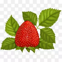 果汁草莓果叶剪贴画-草莓配叶图片