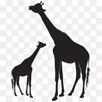 长颈鹿剪影动物长颈鹿剪影Png剪贴画图像