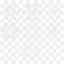 线条对称黑白点图案-雪花透明PNG图像