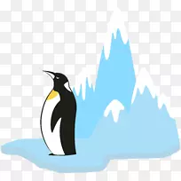 帝企鹅冰川剪贴画-企鹅在冰川上的透明PNG剪贴画图像