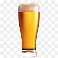 小麦啤酒花夹艺术-玻璃配啤酒PNG剪贴画形象