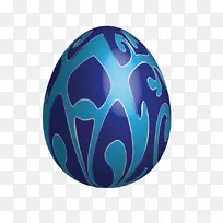 红色复活节彩蛋剪贴画-大蓝色复活节彩蛋