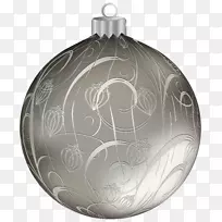 圣诞装饰品圣诞老人剪贴画-带饰品的银制圣诞球