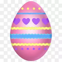 红色复活节彩蛋剪贴画-带心的复活节粉红色彩蛋图片